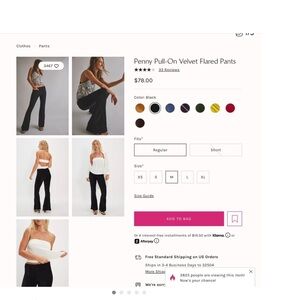 Free People Green Velvet Flare Pants